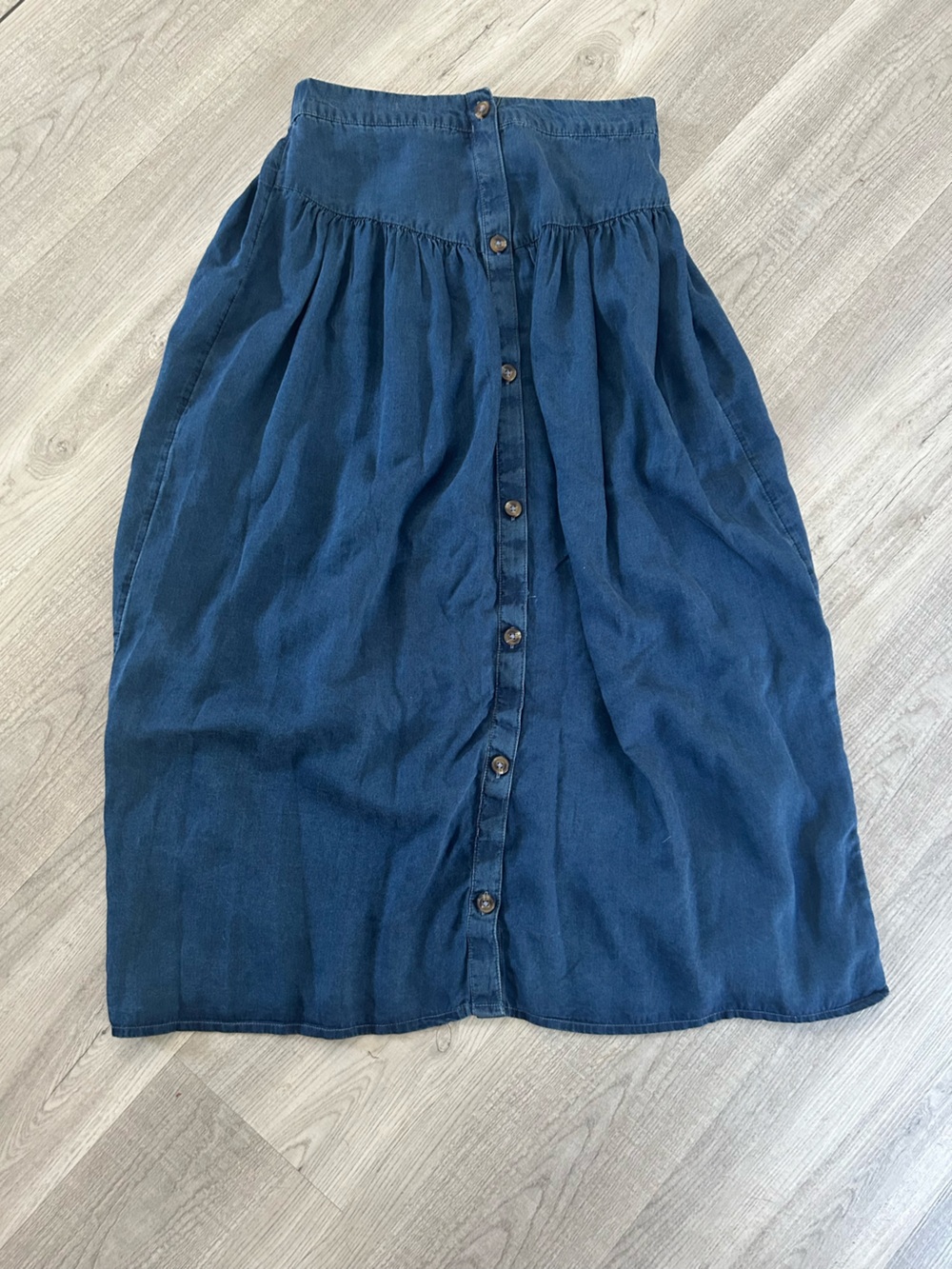 LC Lauren Conrad Blue Maxi Skirt with Ruffle Hem